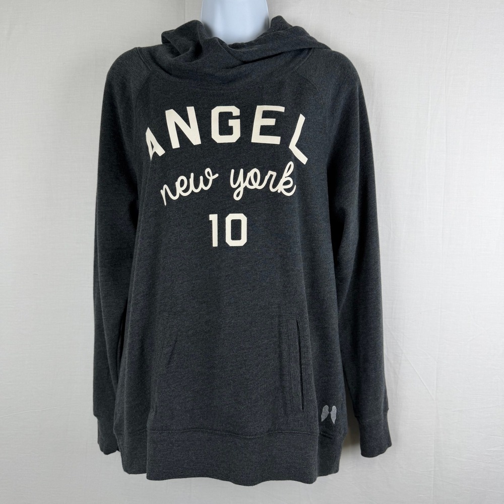 Victorias Secret Angel New York 10 Hoodie Gray Cowl Neck Sweatshirt Small